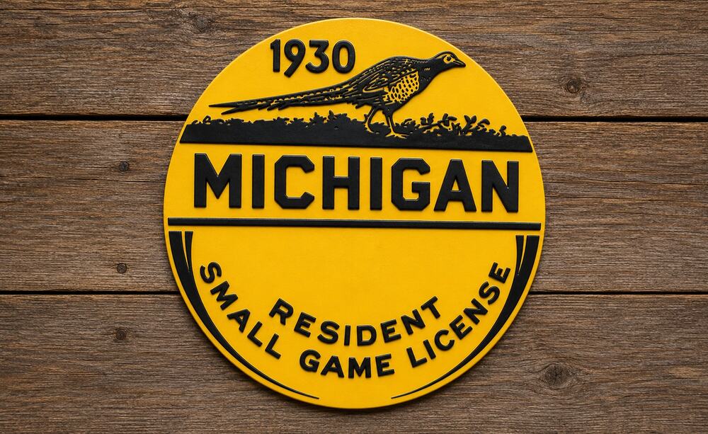 Michigan Resident Small Game Hunting License Sign DNR Dept Natural Resources